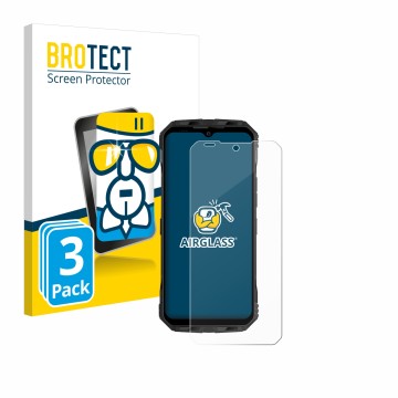 Face avant d’un emballage produit avec le logo de la marque BROTECT. À côté, l’appareil Doogee V30T est représenté avec la pro