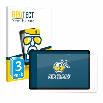 Front side of a product packaging with the brand logo BROTECT. Next to it is the device Samsung Galaxy Tab S9 WiFi shown with 