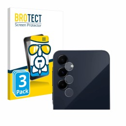 Parte frontal de un envase de producto con el logotipo de la marca BROTECT. Al lado se muestra el dispositivo Samsung Galaxy A