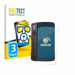 Vorderseite einer Produktverpackung mit dem Markenlogo BROTECT. Daneben ist das Gerät Zebra TC22 (Display+Kamera) mit dem zuge