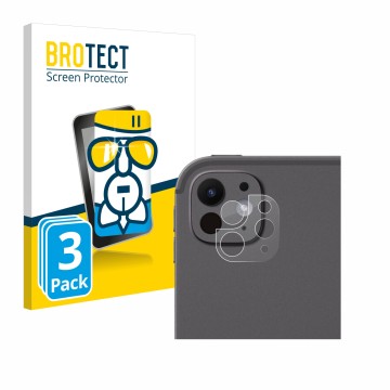 Face avant d’un emballage produit avec le logo de la marque BROTECT. À côté, l’appareil Apple iPad Pro 13