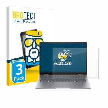 Parte frontale di una confezione del prodotto con il logo del marchio BROTECT. Accanto è raffigurato il dispositivo HP Envy x3