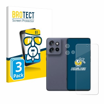 Vorderseite einer Produktverpackung mit dem Markenlogo BROTECT. Daneben ist das Gerät Motorola Edge 50 Neo (Display+Kamera) mi