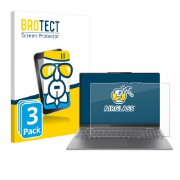 Parte frontal de un envase de producto con el logotipo de la marca BROTECT. Al lado se muestra el dispositivo Lenovo Yoga 7 2-