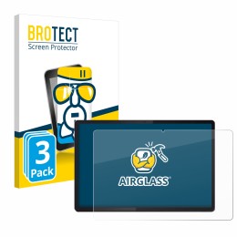 Parte frontal de un envase de producto con el logotipo de la marca BROTECT. Al lado se muestra el dispositivo Lenovo Idea Tab 