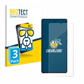 Parte frontal de un envase de producto con el logotipo de la marca BROTECT. Al lado se muestra el dispositivo Samsung Galaxy S