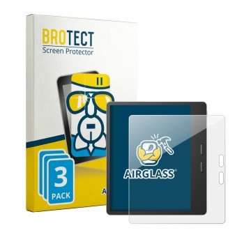 Parte frontal de un envase de producto con el logotipo de la marca BROTECT. Al lado se muestra el dispositivo Boox Leaf 5 con 