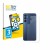 Vorderseite einer Produktverpackung mit dem Markenlogo BROTECT. Daneben ist das Gerät Samsung Galaxy M35 (Rückseite) mit dem z