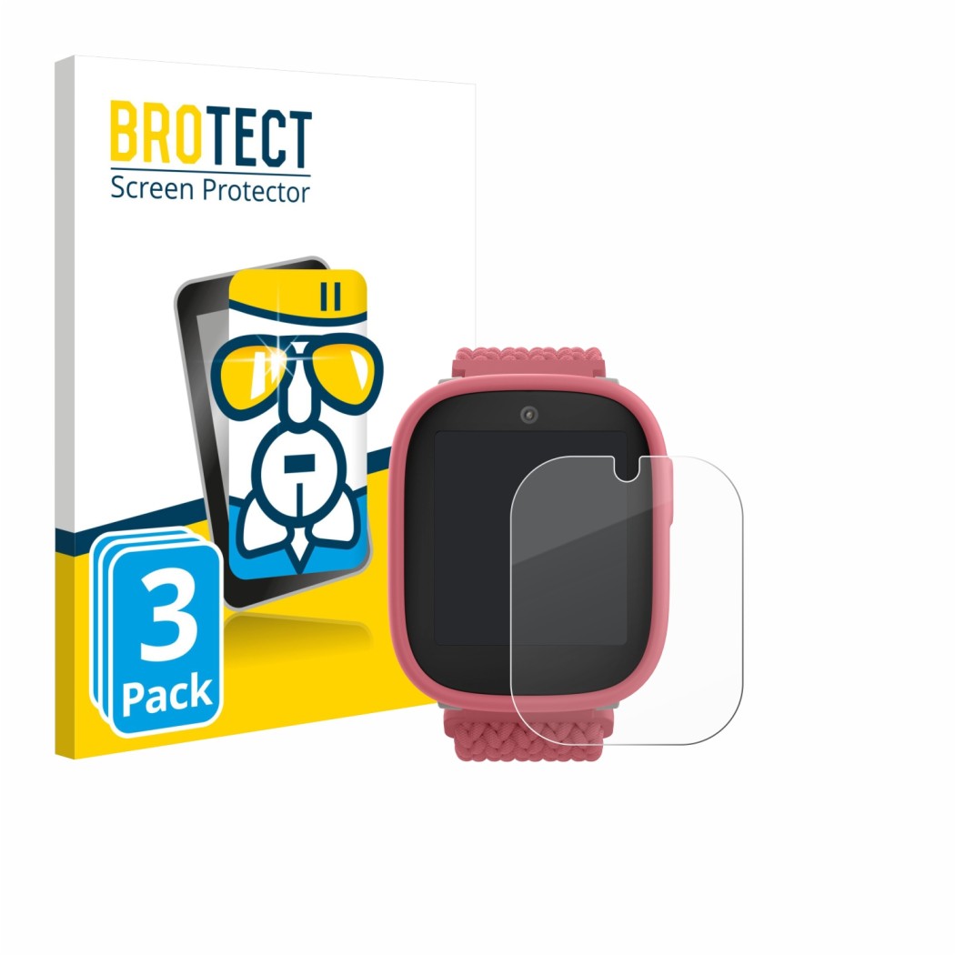 Front side of a product packaging with the brand logo BROTECT. Next to it is the device Xplora X6 Play 2025 (2nd generation) s