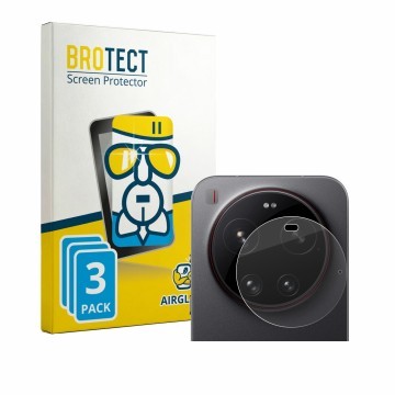 Face avant d’un emballage produit avec le logo de la marque BROTECT. À côté, l’appareil Xiaomi 17 Ultra (Caméra UNIQUEMENT) es