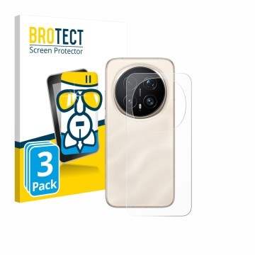 Vorderseite einer Produktverpackung mit dem Markenlogo BROTECT. Daneben ist das Gerät Honor Magic 8 Pro (Rückseite) mit dem zu