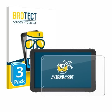 Parte frontal de un envase de producto con el logotipo de la marca BROTECT. Al lado se muestra el dispositivo DMD T880X 8