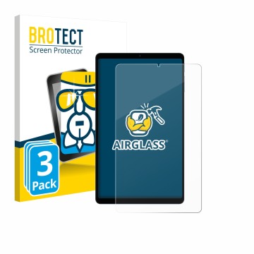 Parte frontale di una confezione del prodotto con il logo del marchio BROTECT. Accanto è raffigurato il dispositivo Teclast T5