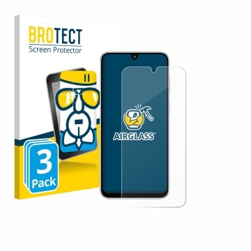 Vorderseite einer Produktverpackung mit dem Markenlogo BROTECT. Daneben ist das Gerät Samsung Galaxy M36 mit dem zugehörigen D