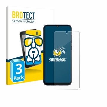 Parte frontale di una confezione del prodotto con il logo del marchio BROTECT. Accanto è raffigurato il dispositivo Samsung Ga