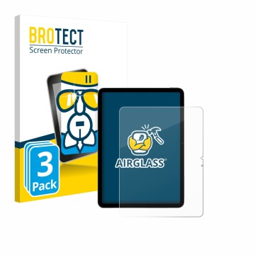 Front side of a product packaging with the brand logo BROTECT. Next to it is the device Apple iPad Air 13