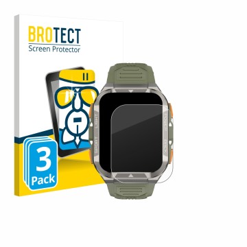 Front side of a product packaging with the brand logo BROTECT. Next to it is the device Blackview W80 Pro 1,91