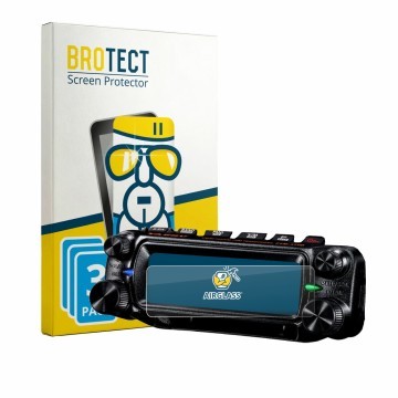 Vorderseite einer Produktverpackung mit dem Markenlogo BROTECT. Daneben ist das Gerät Yaesu FTM-310 mit dem zugehörigen Displa