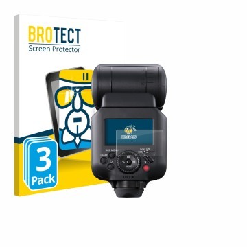 Vorderseite einer Produktverpackung mit dem Markenlogo BROTECT. Daneben ist das Gerät Canon Speedlite EL-5 mit dem zugehörigen