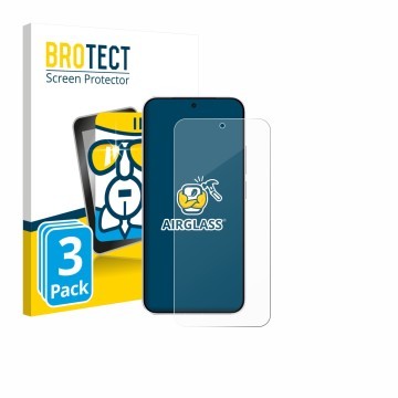 Vorderseite einer Produktverpackung mit dem Markenlogo BROTECT. Daneben ist das Gerät Vivo X300 FE mit dem zugehörigen Display