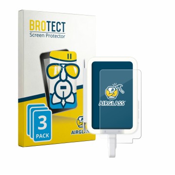 Face avant d’un emballage produit avec le logo de la marque BROTECT. À côté, l’appareil Insta360 Snap est représenté avec la p