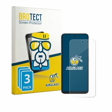 Front side of a product packaging with the brand logo BROTECT. Next to it is the device ZTE Nubia Focus 2 shown with the corre