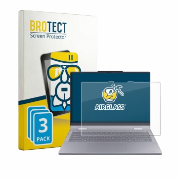 Parte frontale di una confezione del prodotto con il logo del marchio BROTECT. Accanto è raffigurato il dispositivo Lenovo Thi