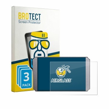 Front side of a product packaging with the brand logo BROTECT. Next to it is the device Windmeile KT-LCD8H shown with the corr
