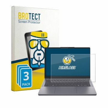 Parte frontale di una confezione del prodotto con il logo del marchio BROTECT. Accanto è raffigurato il dispositivo Lenovo Ide