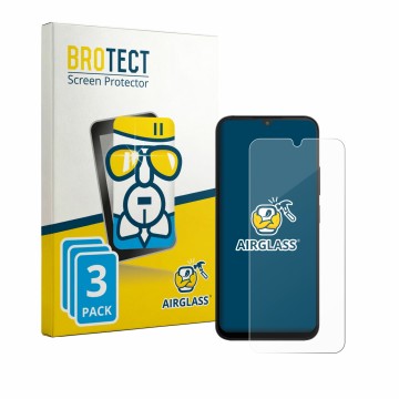 Front side of a product packaging with the brand logo BROTECT. Next to it is the device Xiaomi Poco C81 shown with the corresp