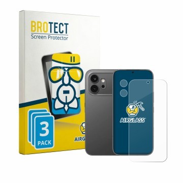 Front side of a product packaging with the brand logo BROTECT. Next to it is the device Honor 600 (Front+Camera) shown with th