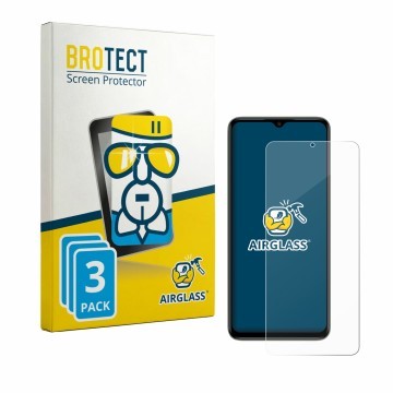 Vorderseite einer Produktverpackung mit dem Markenlogo BROTECT. Daneben ist das Gerät Itel Zeno 100 mit dem zugehörigen Displa