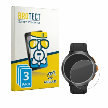 Parte frontal de un envase de producto con el logotipo de la marca BROTECT. Al lado se muestra el dispositivo Cubot BeatBox co