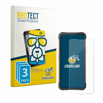 Vorderseite einer Produktverpackung mit dem Markenlogo BROTECT. Daneben ist das Gerät Cubot KingKong Ace 5 mit dem zugehörigen
