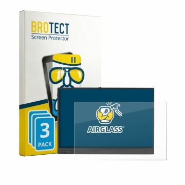 Vorderseite einer Produktverpackung mit dem Markenlogo BROTECT. Daneben ist das Gerät ASUS ZenScreen MB16NCG mit dem zugehörig