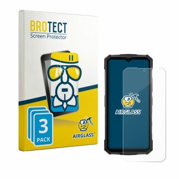 Parte frontale di una confezione del prodotto con il logo del marchio BROTECT. Accanto è raffigurato il dispositivo Doogee Fir