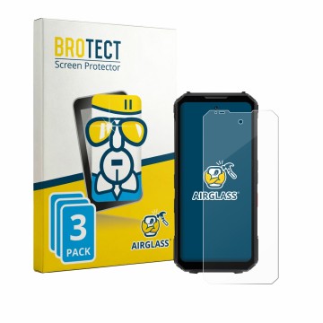 Parte frontale di una confezione del prodotto con il logo del marchio BROTECT. Accanto è raffigurato il dispositivo Doogee V M