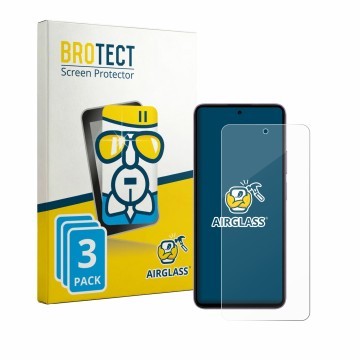 Parte frontal de un envase de producto con el logotipo de la marca BROTECT. Al lado se muestra el dispositivo HMD Crest 2 con 