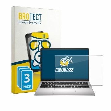 Parte frontal de un envase de producto con el logotipo de la marca BROTECT. Al lado se muestra el dispositivo Dell Dell Pro 14
