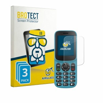Front side of a product packaging with the brand logo BROTECT. Next to it is the device Uleway T185 shown with the correspondi