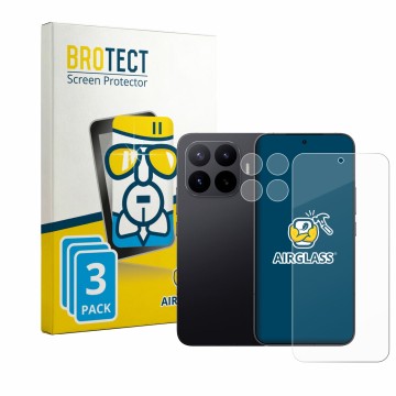 Parte frontale di una confezione del prodotto con il logo del marchio BROTECT. Accanto è raffigurato il dispositivo Xiaomi 17T