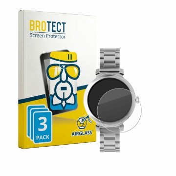 Face avant d’un emballage produit avec le logo de la marque BROTECT. À côté, l’appareil ZenWatch Lily 1.1