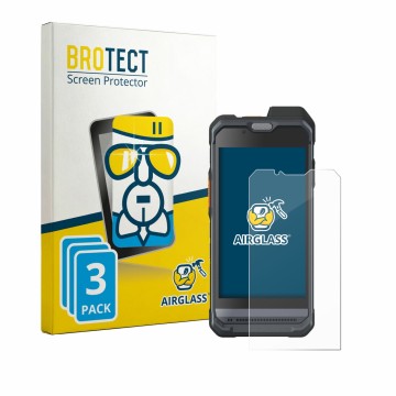 Front side of a product packaging with the brand logo BROTECT. Next to it is the device Hytera PNC460 shown with the correspon