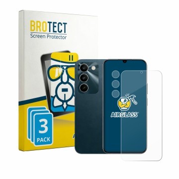 Vorderseite einer Produktverpackung mit dem Markenlogo BROTECT. Daneben ist das Gerät realme C100 5G (Display+Kamera) mit dem 