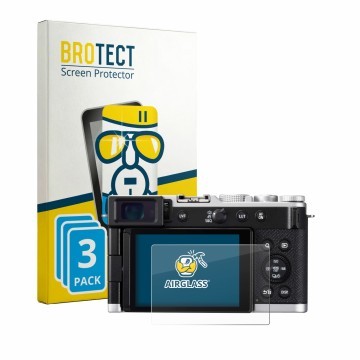 Vorderseite einer Produktverpackung mit dem Markenlogo BROTECT. Daneben ist das Gerät Panasonic Lumix DC-L10 mit dem zugehörig
