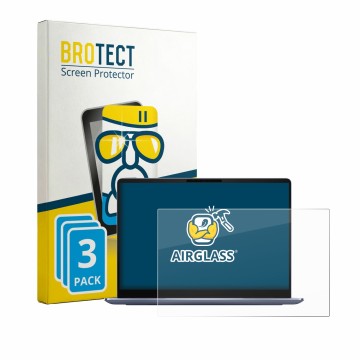 Vorderseite einer Produktverpackung mit dem Markenlogo BROTECT. Daneben ist das Gerät Dell 14S DS14260 mit dem zugehörigen Dis