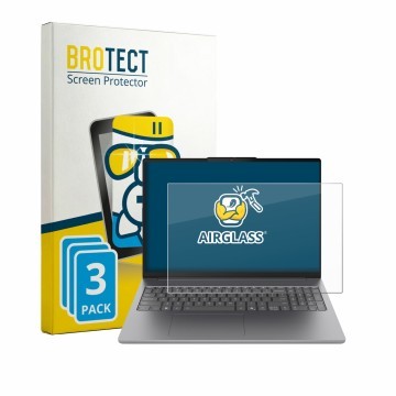 Parte frontal de un envase de producto con el logotipo de la marca BROTECT. Al lado se muestra el dispositivo Lenovo IdeaPad S