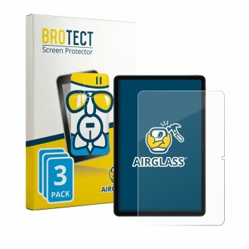 Parte frontal de un envase de producto con el logotipo de la marca BROTECT. Al lado se muestra el dispositivo Xiaomi Redmi Pad