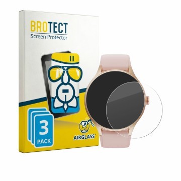 Vorderseite einer Produktverpackung mit dem Markenlogo BROTECT. Daneben ist das Gerät Woneligo Smartwatch 1.57