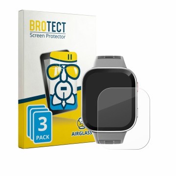 Vorderseite einer Produktverpackung mit dem Markenlogo BROTECT. Daneben ist das Gerät Amazfit Bip Max mit dem zugehörigen Disp